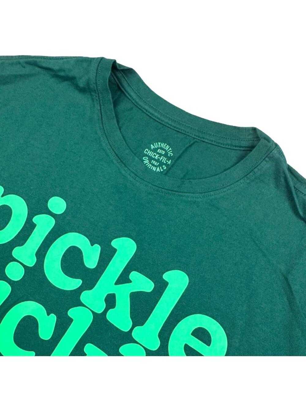 Chick-Fil-A CFA Pickle Pickle Men's 100% Cotton Crewneck T-Shirt Green• XL